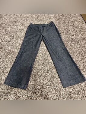 Rena Rowan Charcoal Wash Denim Jeans Buckle Detail Women's Wide Leg Small